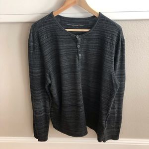 John Varvatos Henley Long Sleeve Tee - Size L
